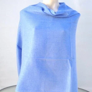 Chales para mujer 100 % cachemira - nepaleses hechos a mano color azul cálidos envolturas pashmina - Imagen 1 de 3