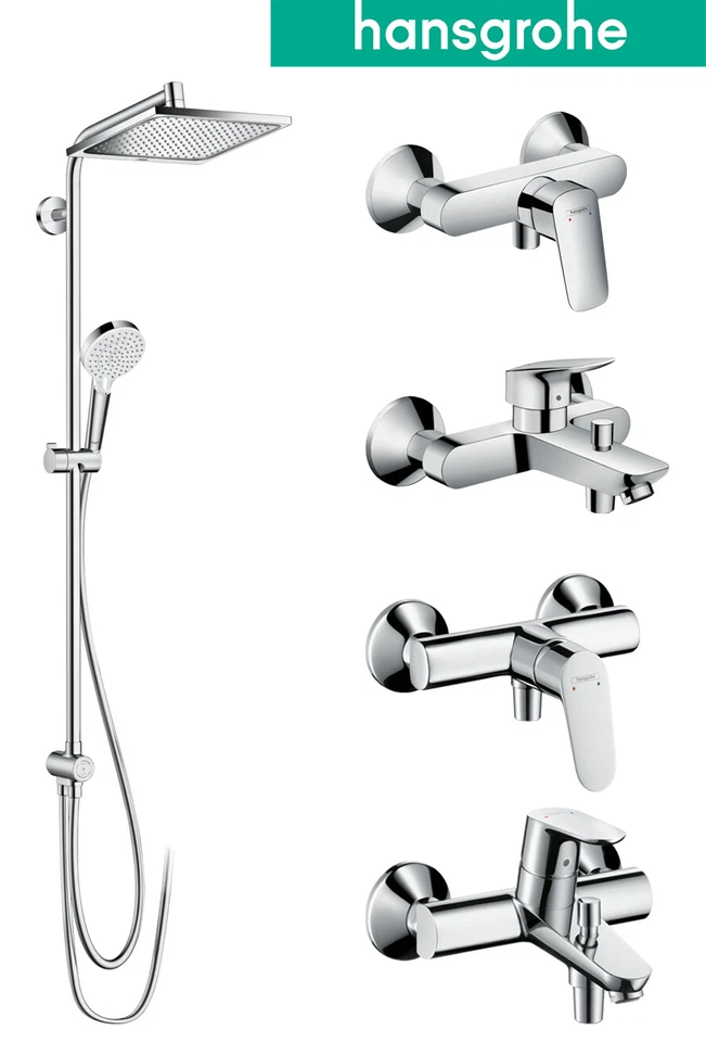 Hansgrohe Duschsystem Regendusche Crometta Reno + Focus + Logis Set Dusche Wanne - Bild 1 von 4