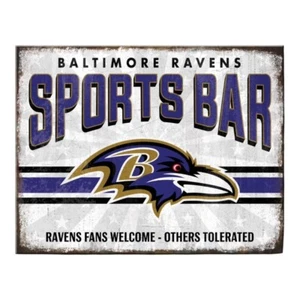 Baltimore Ravens Sports Bar Tin Sign 16'' x 12.5'' - Picture 1 of 1
