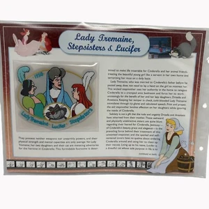 Parche Lady Tremaine Stepsisters & Lucifer 1950 Disney con tarjeta Willabee & Ward - Imagen 1 de 4