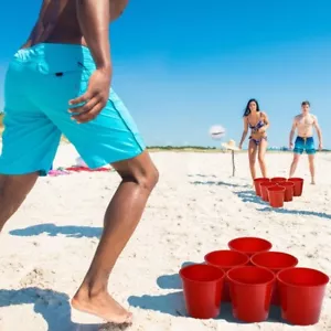 Giant Yard Pong Game Set w/ Buckets, Balls and Carry Bag Party Fun NEW - Picture 1 of 13
