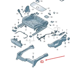 VW TOUAREG 7P MK2 SEAT CONSOLE FRONT RIGHT 7P0881678B NEW GENUINE - Picture 1 of 1