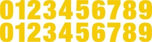 0-9 Reflective Numbers Yellow Sticker Vinyl Decal pick 1"-12" Set Of 20 (RV2-2) - Picture 1 of 4