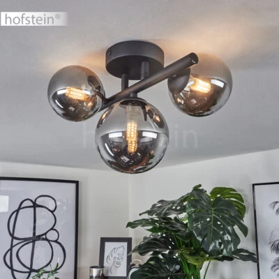 Modern living bedroom lighting smoked glass ball hallway light ceiling lamp - Image 1 of 4