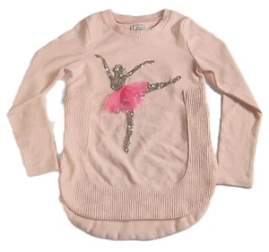 Colortree Girls Ballerina Glitter Sequin Pullover Sweater Pink Size S(7/8) G001 - Picture 1 of 9