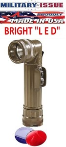 new ( LED ) Flashlight OD Fulton Military Issue Angle Head Flashlight MX-991/USA