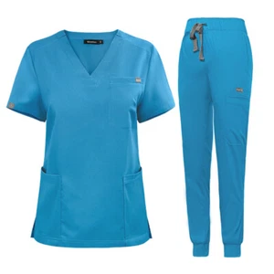 NiaaHinn Scrub Set Men Medical Nurse Hospital Uniform V-Neck Jogger High Quality - Picture 1 of 96