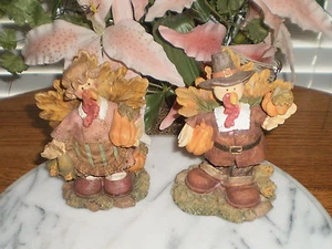 MRS OR MR TURKEY HAND PAINTED 3-D RESIN FIGURINE HOLIDAY THANKSGIVING CHRISTMAS - Picture 1 of 3