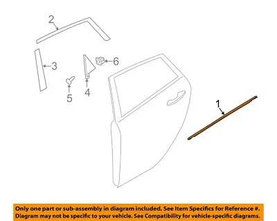 Moldura de cinturón exterior puerta trasera Ford OEM 11-19 Fiesta AE8Z5425597A Foto 1 de 2
