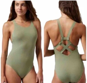 Athleta NWT Palm One Piece Swimsuit in Eucalyptus Olive Small - Picture 1 of 5