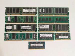 Bulk Lot of 10 Desktop RAM Sticks DDR 256mb Mix Gold Scrap - Picture 1 of 9