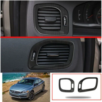 Para Volvo S60 V60 12-2020 console de titânio preto L&R saída de ar tampa de ventilação acabamento - Imagem 1 de 4