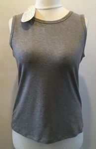 Italian Sleeveless Vest Top Claudia C by Luis Civit Soft Sizes 10-18 BNWT Grey - Picture 1 of 9
