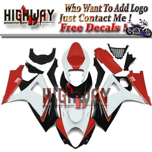 u Fairings Fit Suzuki GSXR1000 2007 2008 ABS Fairing Kit Bodywork White Black df - Picture 1 of 6