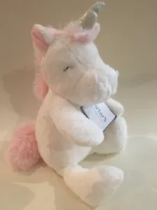¡NUEVO! Juguete bebé de peluche blanco rosa plateado unicornio caballo bebé amoroso relleno suave - Imagen 1 de 6