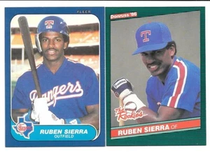 RUBEN SIERRA ROOKIE 1986 DONRUSS THE ROOKIES 52 & FLEER UPDATE U-105 TEX RANGERS - Picture 1 of 2