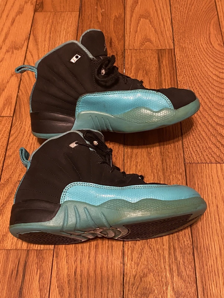 Nike Air Jordan 12 Retro GS Zapatos Talla 1Y Hyper Jade 510816-017 Negro Verde azulado Foto 1 de 4