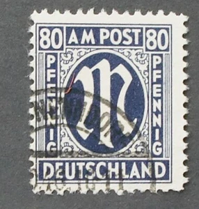 1945 Mi:500,- MiNr 34a A, AM-Post 80 Pf. gez. L11 sauber gestempelt Attest BPP - Bild 1 von 6