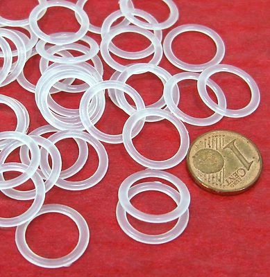 50 Stück Häkelringe flach 15mm Kunststoffringe - Bild 1 von 2