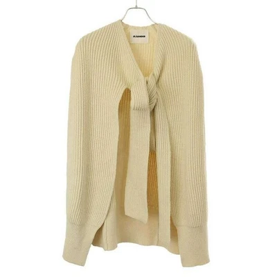 Abrigo tejido con capa a rayas JIL SANDER 24SS J03ZZ0136 J14698 blanco 32 usado MESC-0 Foto 1 de 4