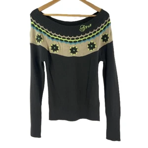 Gsus Multicoloured Wool & Angora Blend Wide Neck Jumper L - Picture 1 of 6