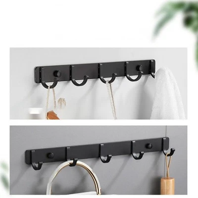 3/4/5/6 Hooks Coat Rack Key Hanger Wall Mounted Heavy Duty Metal Coat Hooks - Image 1 of 4