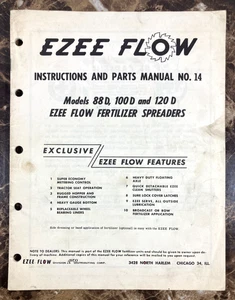1960 Ezee-Flow 88D 100D 120D Fertilizer Spreader Seeder Instruction Parts Manual - Picture 1 of 6
