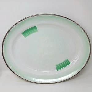 Parches y sombras Shelley Art Deco muy grandes verde plato para servir 12207 - Imagen 1 de 5