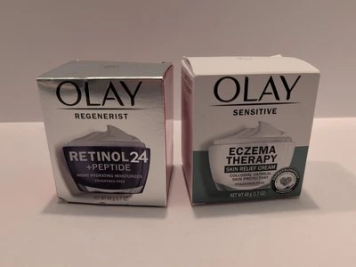 Olay Regenerist Retinol 24 Night Face Moisturizer - 1.7oz + Eczema Therapy 1.7oz - Image 1 of 3