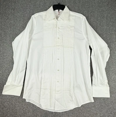 Camisa de vestir Brooks Brothers para hombre esmoquin blanca 15-34 ajuste tradicional puño abatible Foto 1 de 4