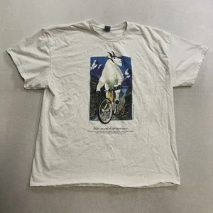 Jim Morris Mountain Goat Cyclist Funny Art T-Shirt Men’s Size XL White Tee - Picture 1 of 9