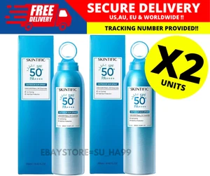 SKINTIFIC Outdoor Sun Spray Sunscreen Mist Spf50+ PA++++ UVA/UVB Tinted ( X 2 ) - Picture 1 of 9
