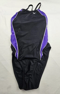 Speedo Womens 1 Piece Swimsuit Size 8/34 Purple Black - Image 1 of 4