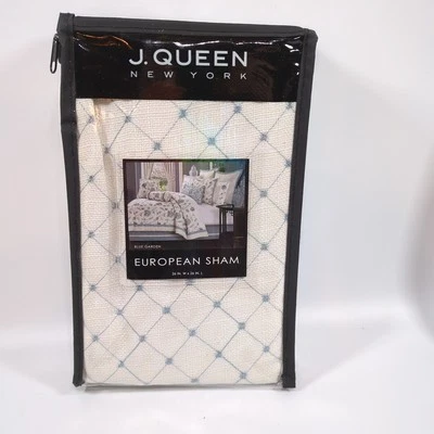 J. Queen New York Blue Garden European Euro Sham Designer 26 x 26 Elegant - Image 1 of 4