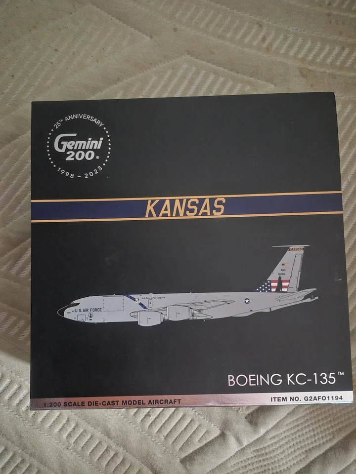 美国空军 KC-135R 堪萨斯 ANG 双子座喷气机 G2AFO1194 比例 1: 200 现货 — 第 1/4 张图片