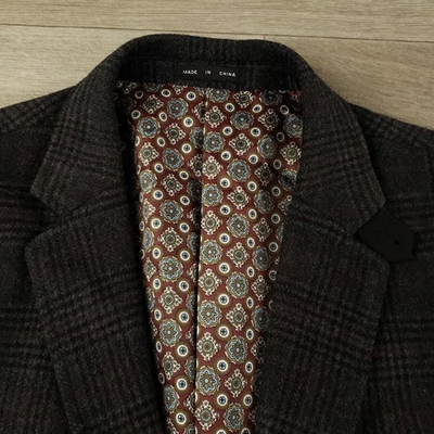 Blazer Bachrach Franela Tweed Para Hombre 44R Mezcla de Lana a Cuadros Dos Botones Doble Ventilación Foto 1 de 4