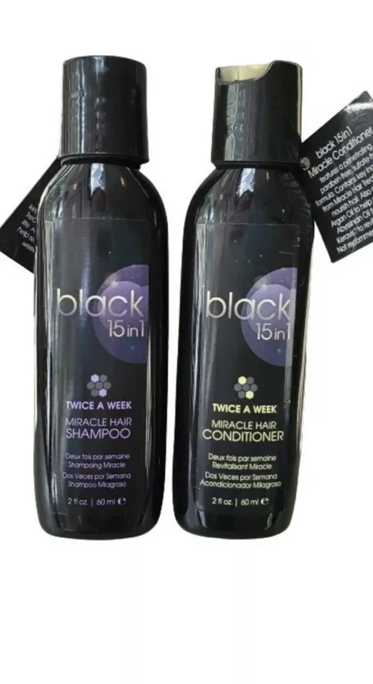 Black 15 in 1 Twice a Week Miracle Hair Shampoo & Conditioner 2oz Each - Image 1 of 1