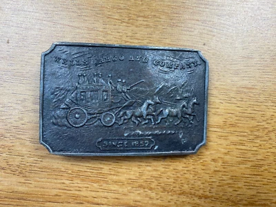 Hebilla de cinturón de diligencia Wells Fargo vintage Foto 1 de 3