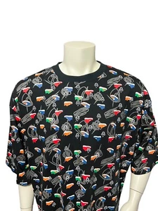 Soulland Men’s High Fashion Glam Shirt Size 2XL XXL Allover Print Short Sleeves - Picture 1 of 18