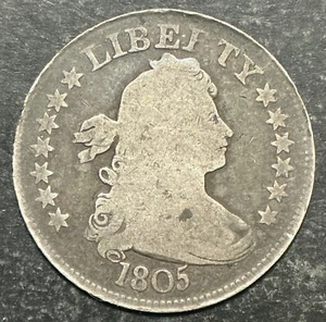 1805 Draped Bust Quarter Silver Tough Better Date Old Rare Type Coin q330 - Picture 1 of 2