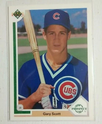Gary Scott Chicago Cubs 1991 TOP PROSPECT Major League Baseball trading card MLB - Image 1 of 2