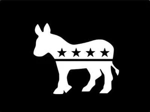 Calcomanía de vinilo burro DEMOCRATIC PARTY pegatina de coche camión de pared ELIGE TALLA COLOR - Imagen 1 de 1