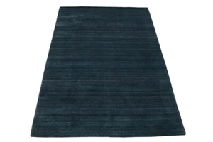Carpet Dark Blue 100% Wool 160X230 cm Handmade Hand Tufted T926 - Picture 1 of 5