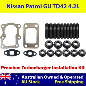 Premium Turbo Installation Stud & Gasket Kit For Nissan Patrol GU TD42 4.2L - Foto 1 di 5