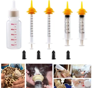 Newborn Baby Pet Feeding Bottle Syringe Set Feeder Pacifier Kitten Puppy Rabbit - Picture 1 of 9