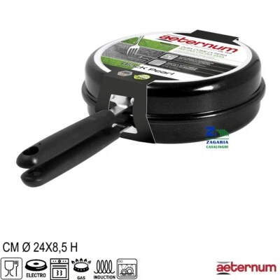 BIALETTI FORNETTO DOPPIO ALTO GIRAFRITTATA CM 24 DOPPIA PADELLA PER FRITTATA AETERNUM