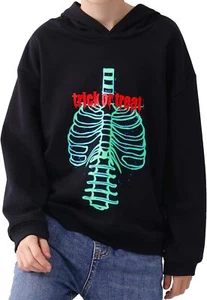 Halloween Costume For Kids Skeleton Hoodie Novelty Sweatshirt Size 4 - New - Picture 1 of 5