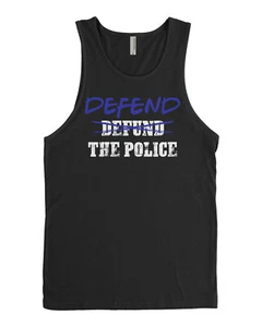 Camiseta sin mangas Defend the Police para hombre con soporte de línea azul bandera - Imagen 1 de 4
