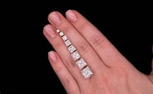 925 Sterling Silber 0,12-11ct Solitär Simulierter Diamant Ohrringe Prinzessschliff - Bild 1 von 11