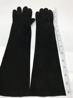 Guantes MARCEL WAGNER ORIGINALES, antebrazo gamuza negra 14”, talla 6 1/2 Foto 1 de 4